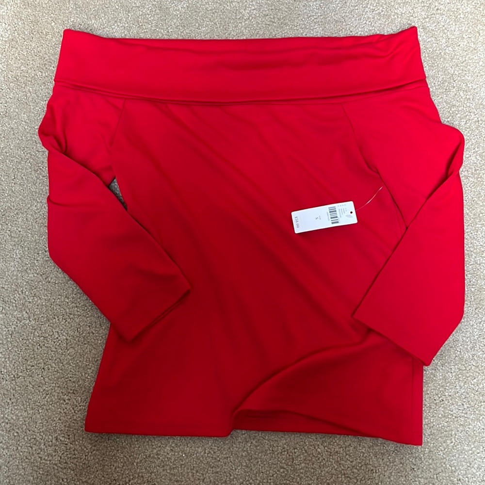 Anthropologie red boat neck jersey